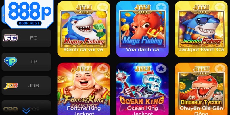 Những nhà phát hành hợp tác cùng 888P mang đến sảnh bắn cá hấp dẫn